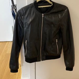 Women Black Bomber Jacket